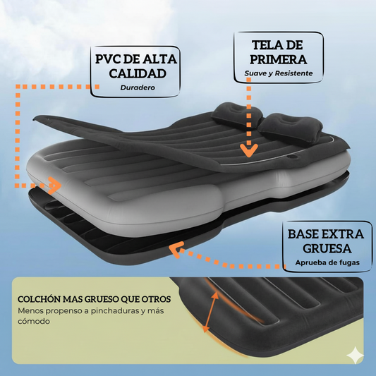 Convertí tu asiento trasero en tu lugar de descanso con este colchón inflable.