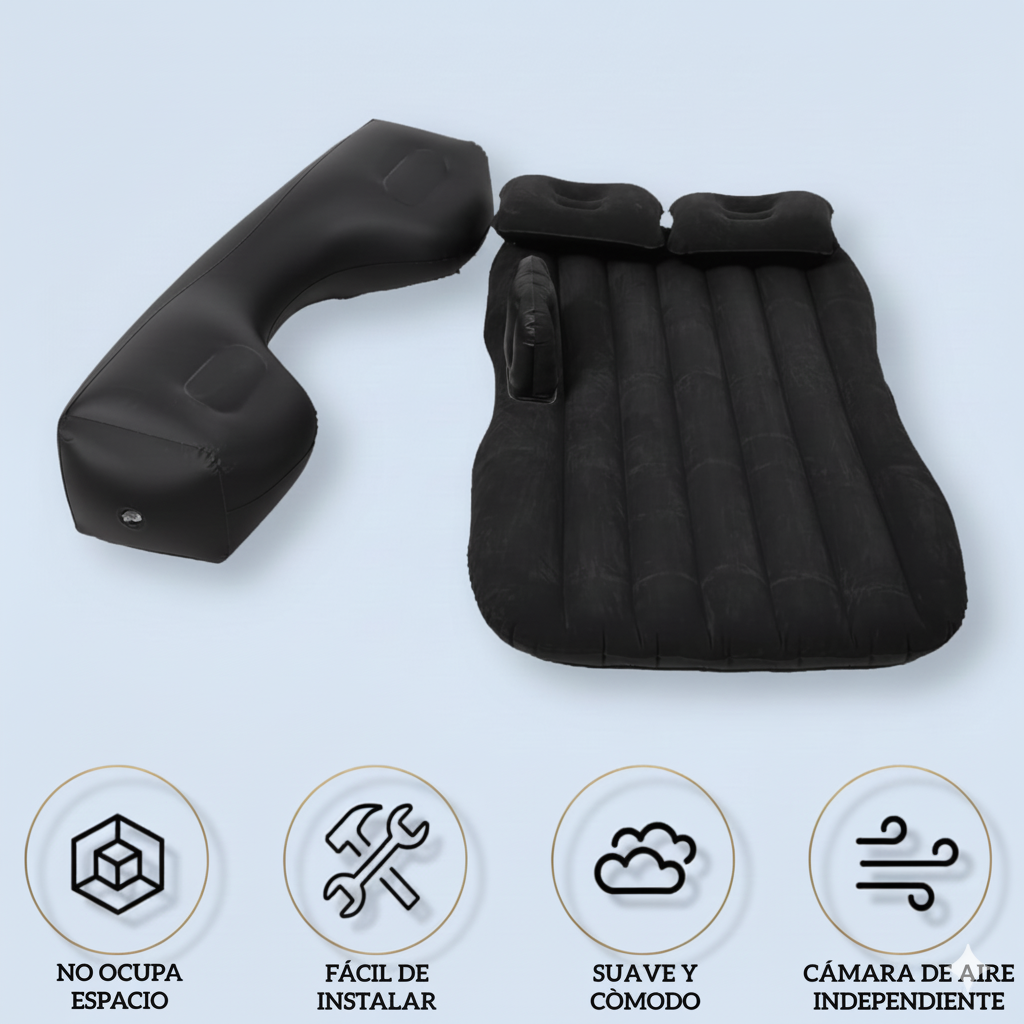 Convertí tu asiento trasero en tu lugar de descanso con este colchón inflable.