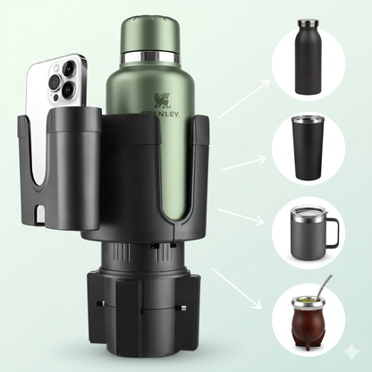 Expandí tu portavasos y lleva tu mate, termo o taza. + holder para el celular.